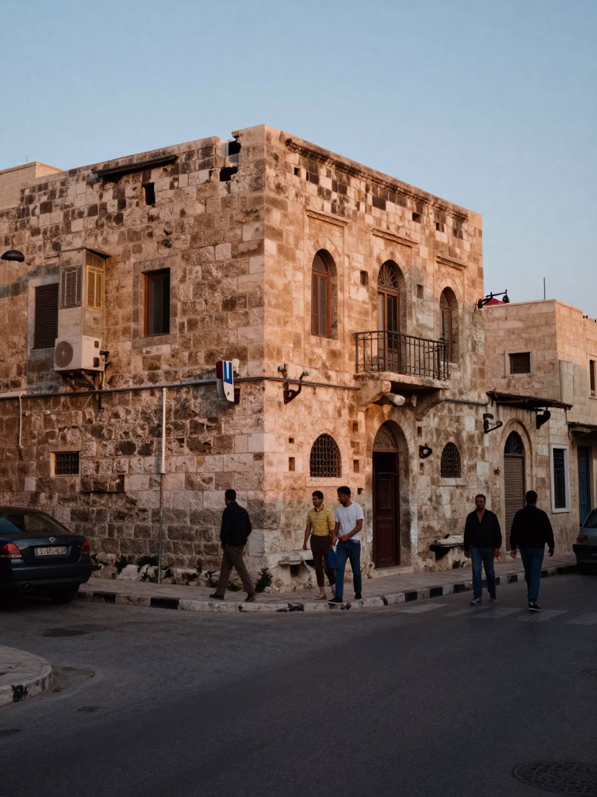 Street Scene at The Early Evening Light in Amman in in Amman, Jordan