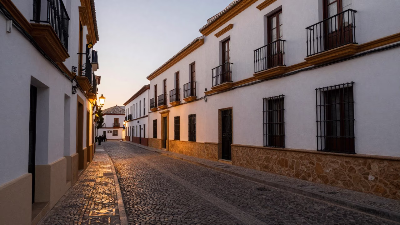 Street Scene at The Early Evening Light in Granada in in Granada, Spain