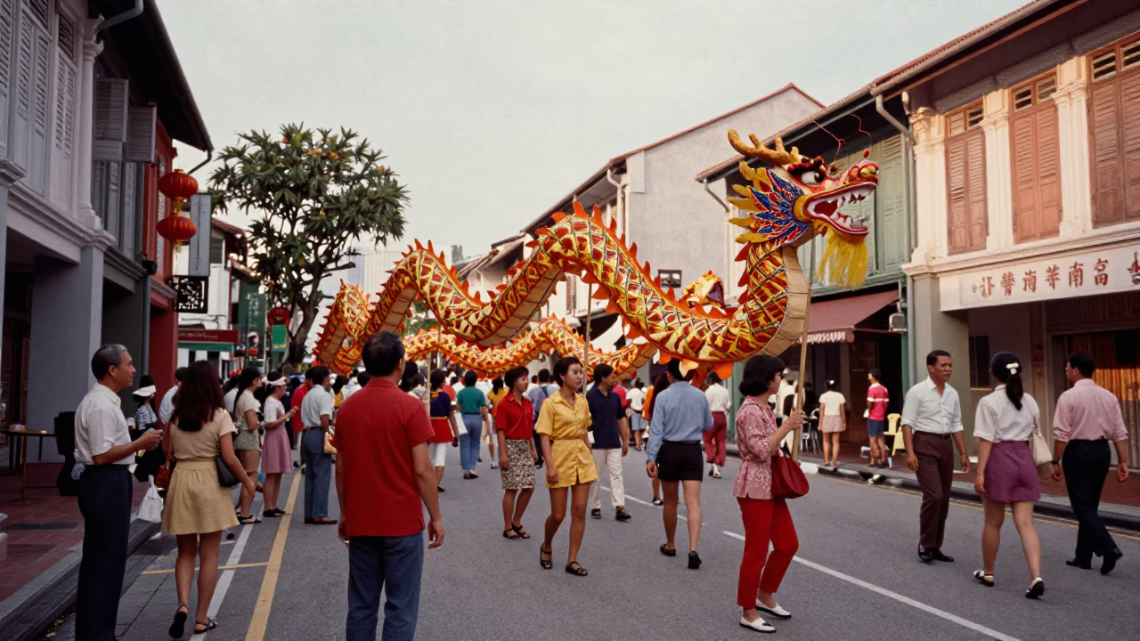 Street Scene at The Early Evening Light in Singapore in in Singapore, Singapore