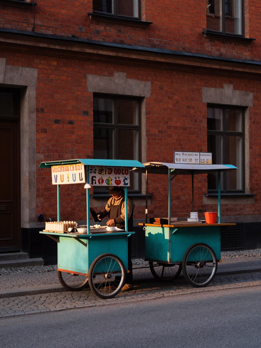 Street Scene at The Early Evening Light in Stockholm in in Stockholm, Sweden