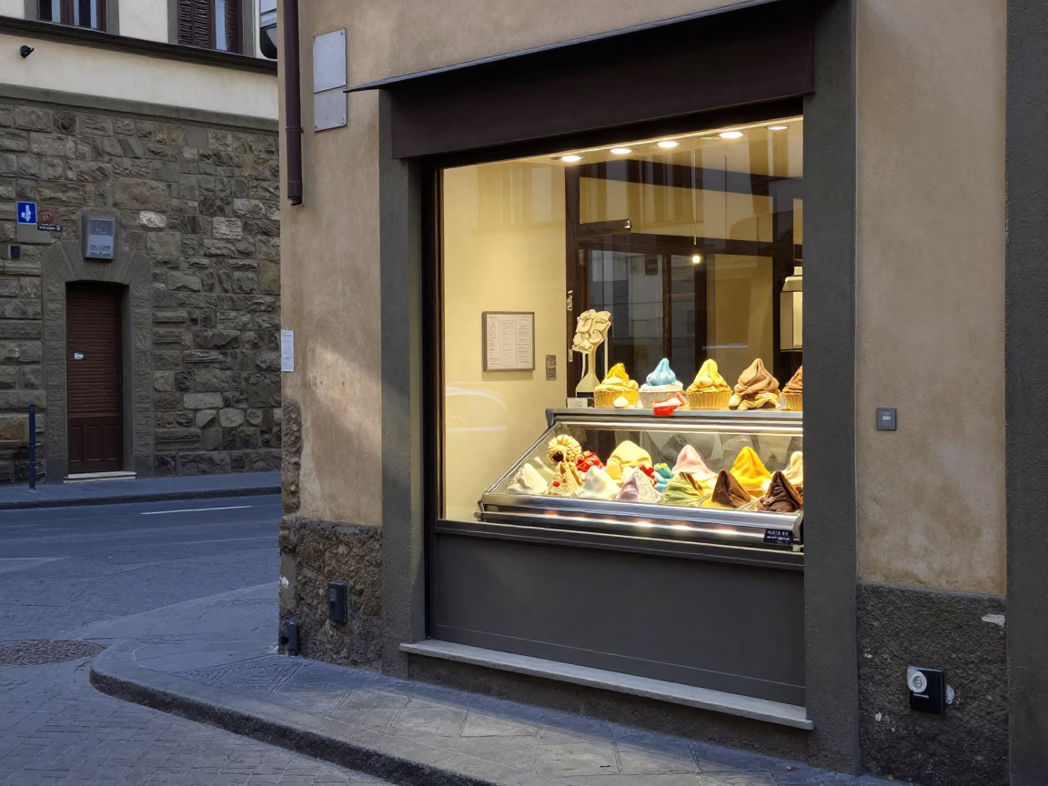 Street Scene at The Early Morning Light in Florence in in Florence, Italy