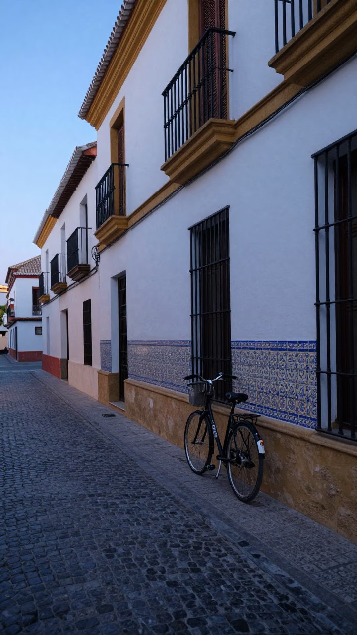 Street Scene at The Early Morning Light in Granada in in Granada, Spain