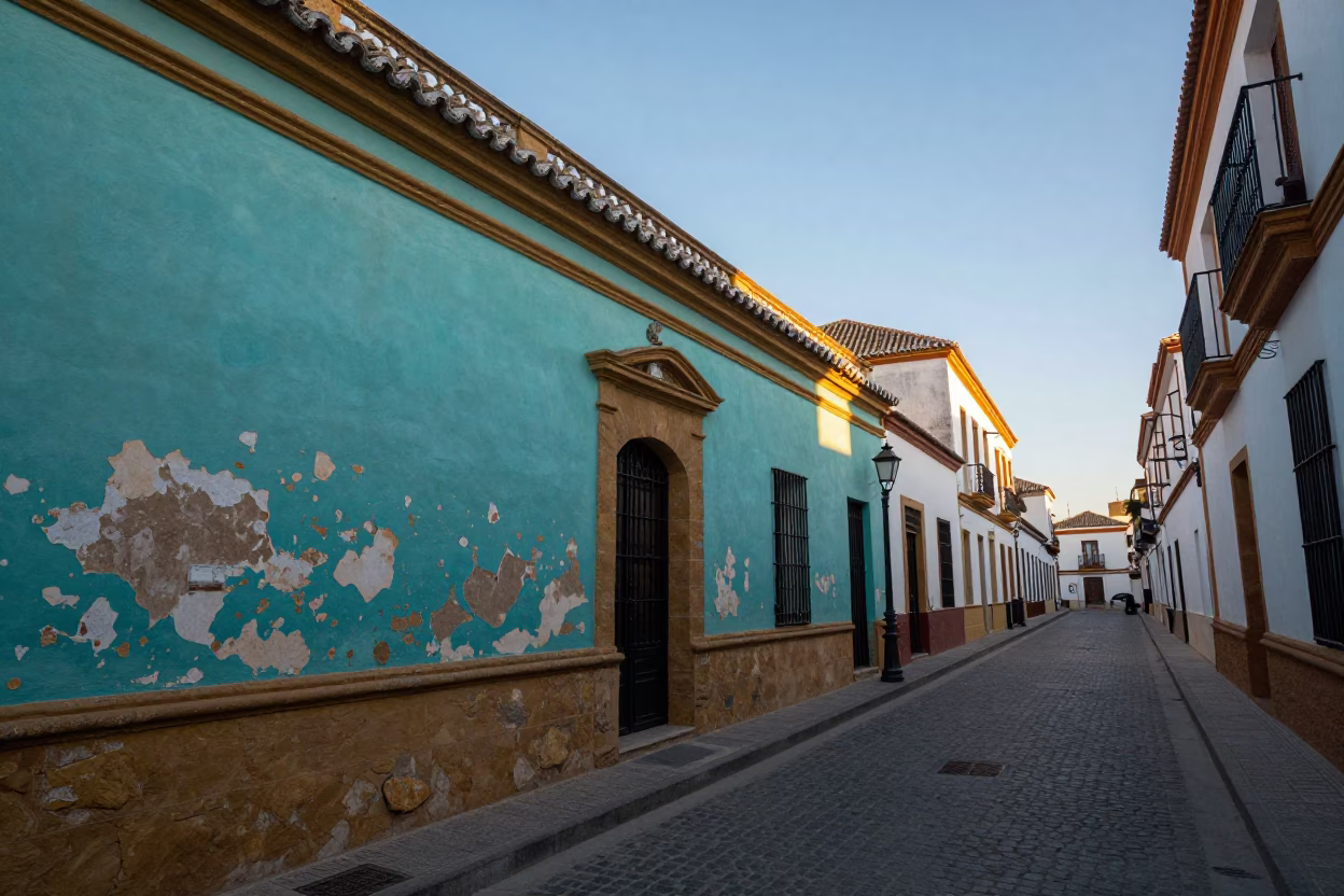 Street Scene at The Early Morning Light in Seville in in Seville, Spain