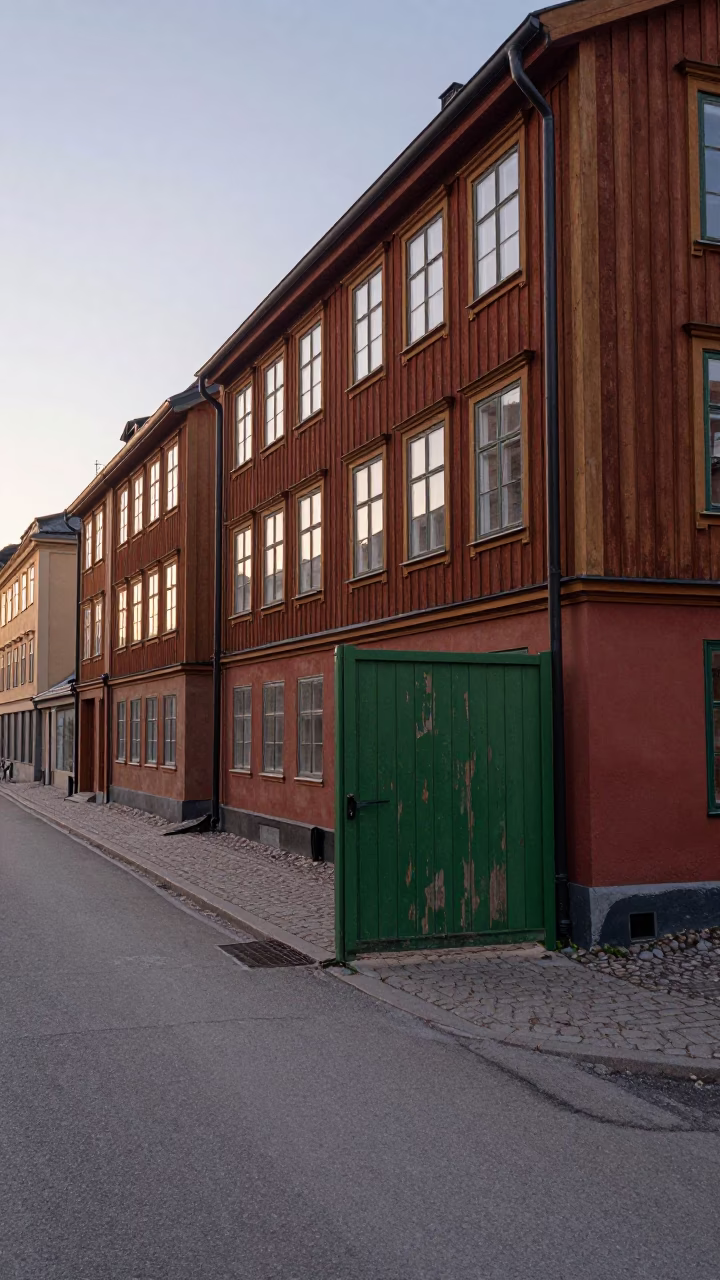Street Scene at The Early Morning Light in Stockholm in in Stockholm, Sweden