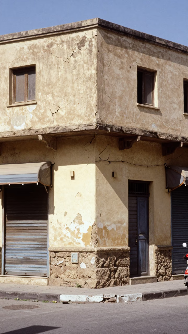 Street Scene at The Flat Glare Of Noon Light in Alexandria in in Alexandria, Egypt