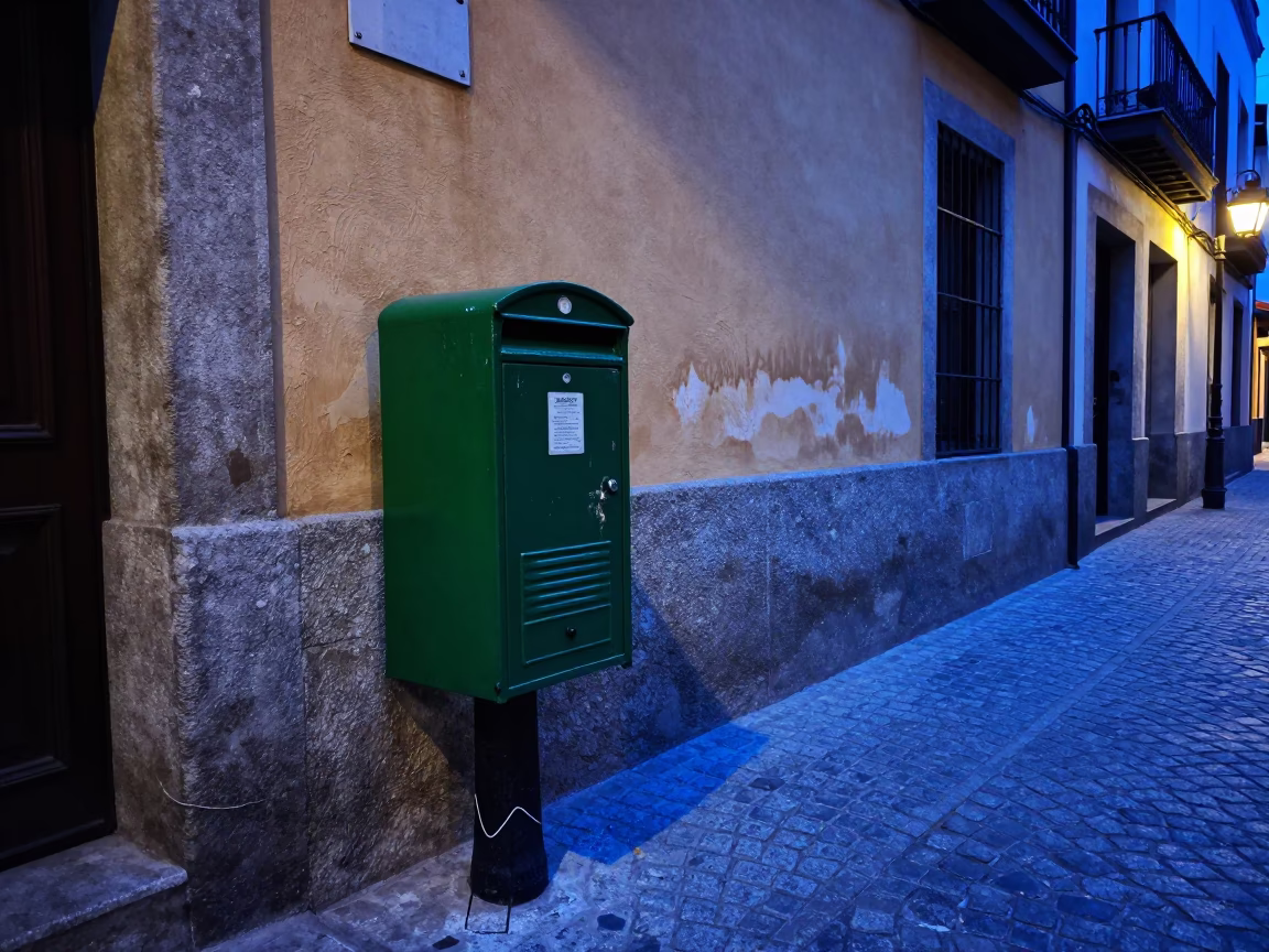 Street Scene at The Last Blue Light Of Evening in Madrid in in Madrid, Spain