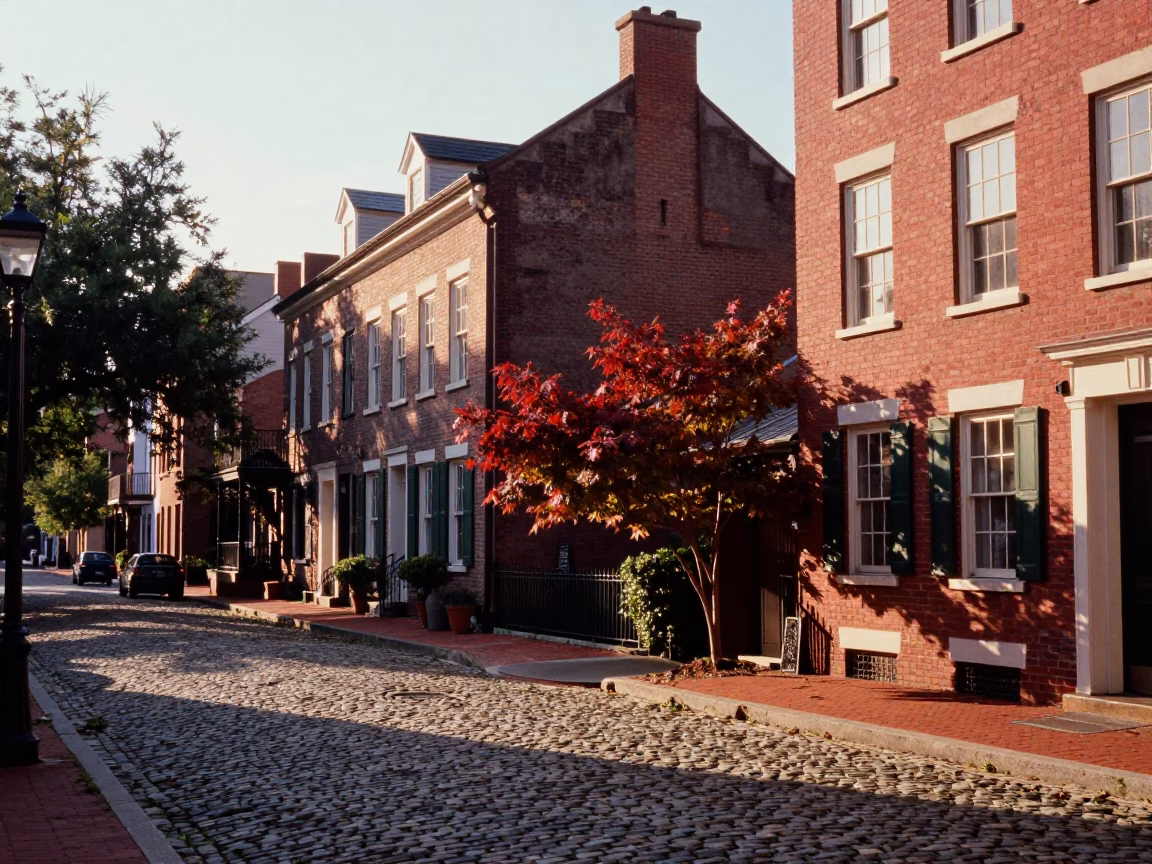 Street Scene at The Late Afternoon Light in Charleston in in Charleston, South Carolina, United States