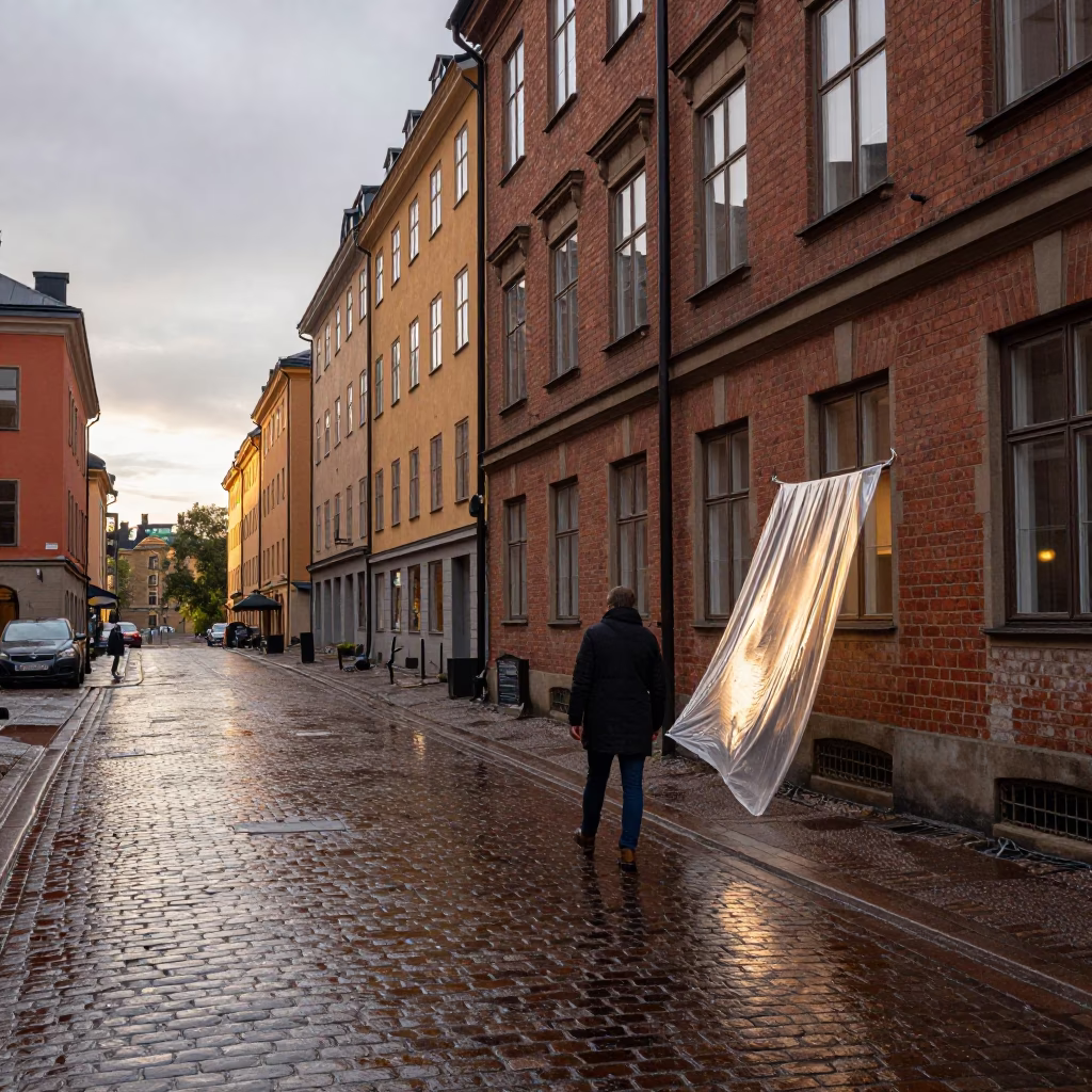 Street Scene at The Late Afternoon Light in Stockholm in in Stockholm, Sweden