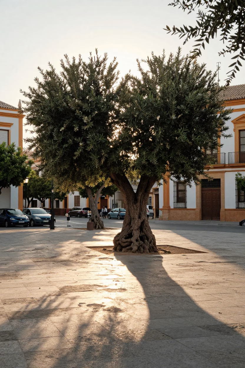 Street Scene at The Late Afternoon Light in Valencia in in Valencia, Spain