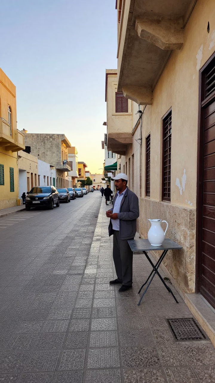 Street Scene at The Late Morning Light in Alexandria in in Alexandria, Egypt