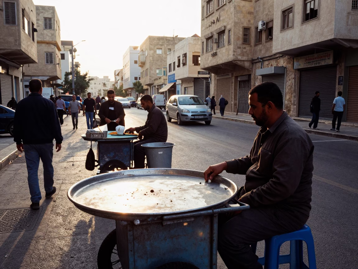Street Scene at The Late Morning Light in Alexandria in in Alexandria, Egypt