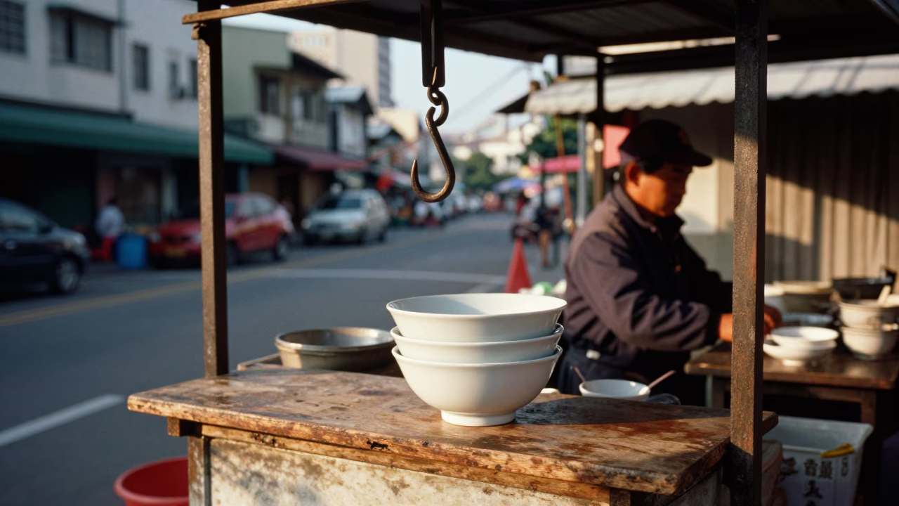 Street Scene at The Late Morning Light in Kaohsiung in in Kaohsiung, Taiwan