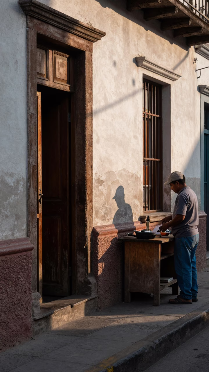 Street Scene at The Late Morning Light in Lima in in Lima, Peru