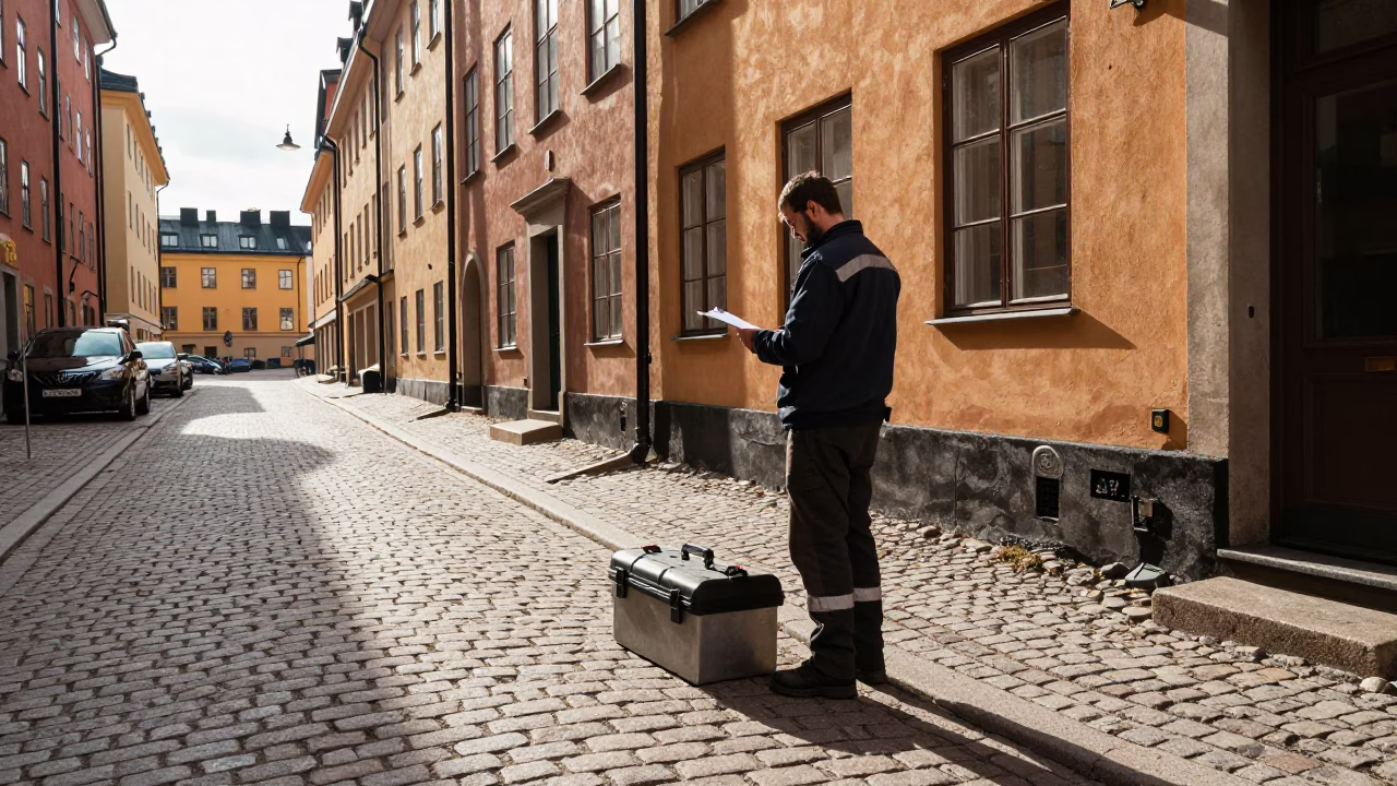 Street Scene at The Late Morning Light in Stockholm in in Stockholm, Sweden