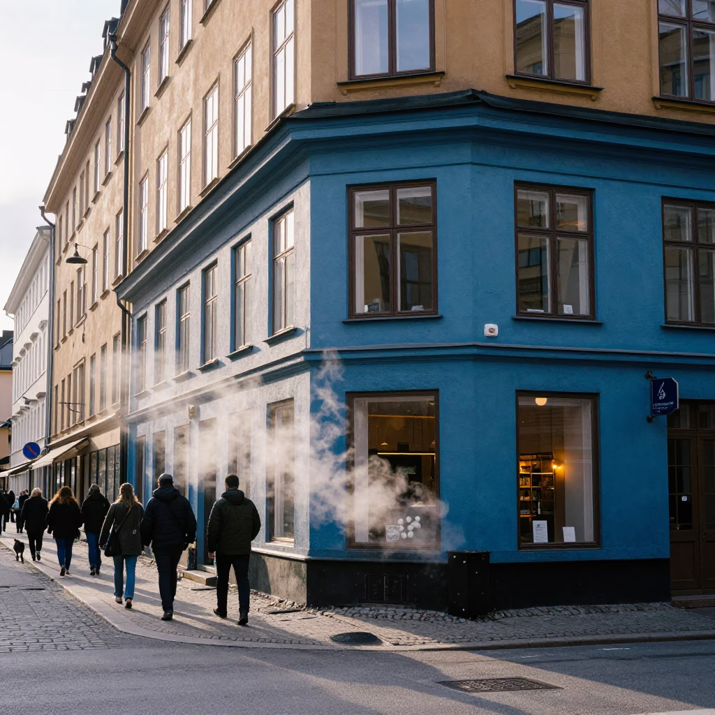 Street Scene at The Late Morning Light in Stockholm in in Stockholm, Sweden