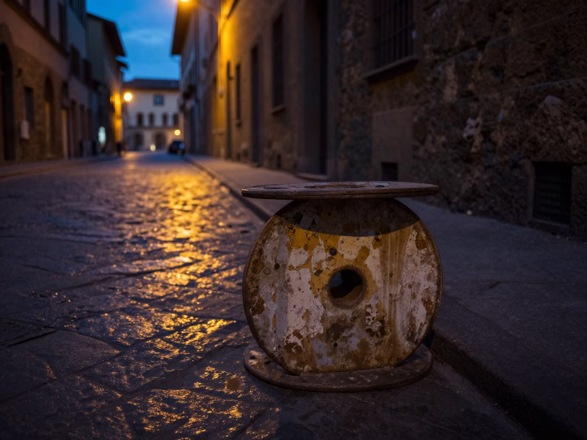 Street Scene at The Predawn Darkness Light in Florence in in Florence, Italy