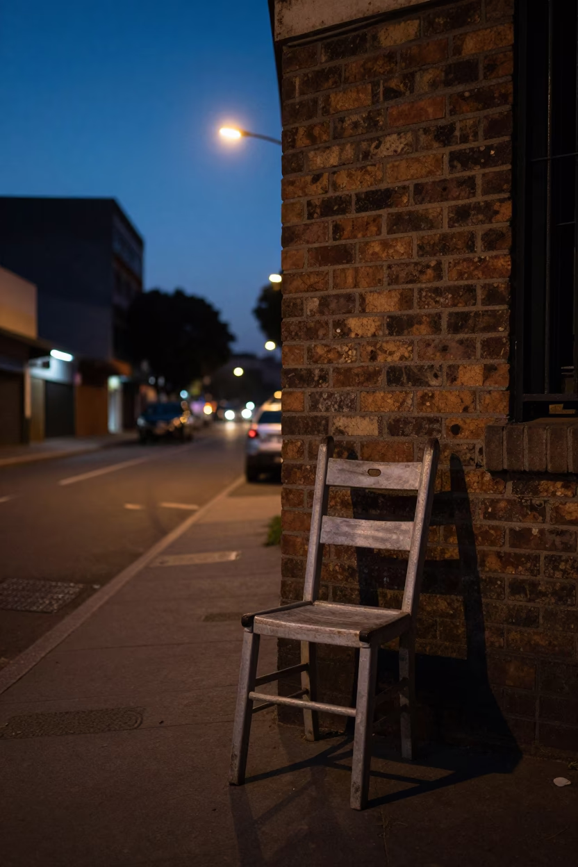 Street Scene at The Predawn Darkness Light in Johannesburg in in Johannesburg, South Africa