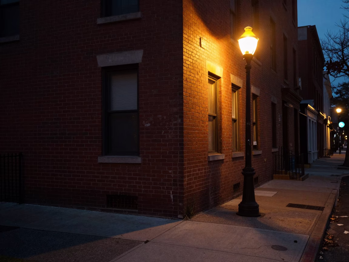 Street Scene at The Predawn Darkness Light in Philadelphia in in Philadelphia, Pennsylvania, United States