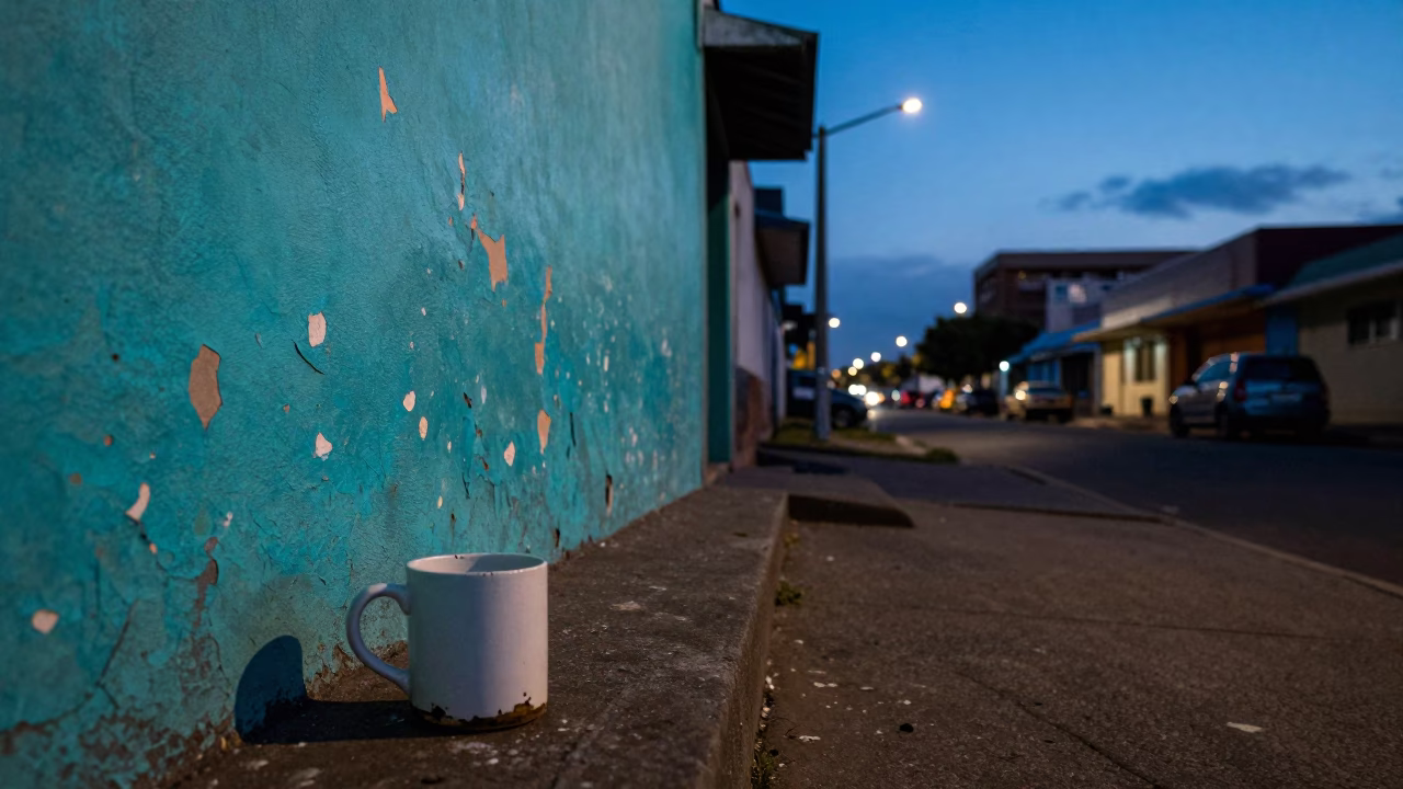 Street Scene at The Still Hours Before Dawn Light in Durban in in Durban, South Africa