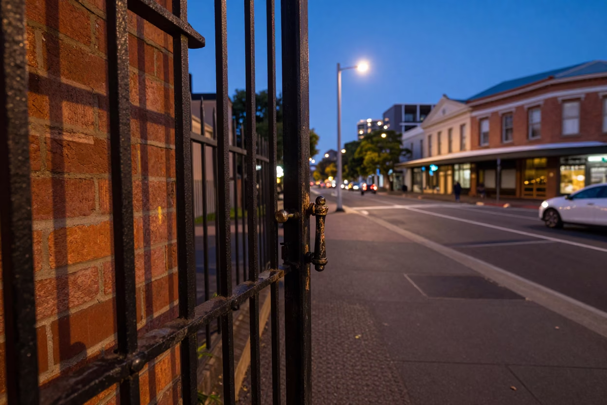 Street Scene at Twilight in Adelaide in in Adelaide, South Australia, Australia