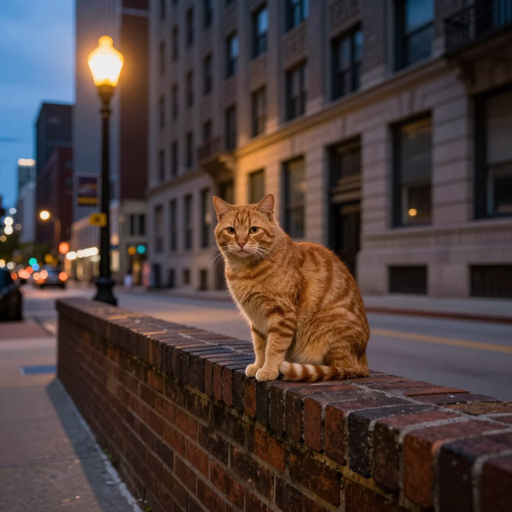 Street Scene at Twilight in Chicago in in Chicago, Illinois, United States