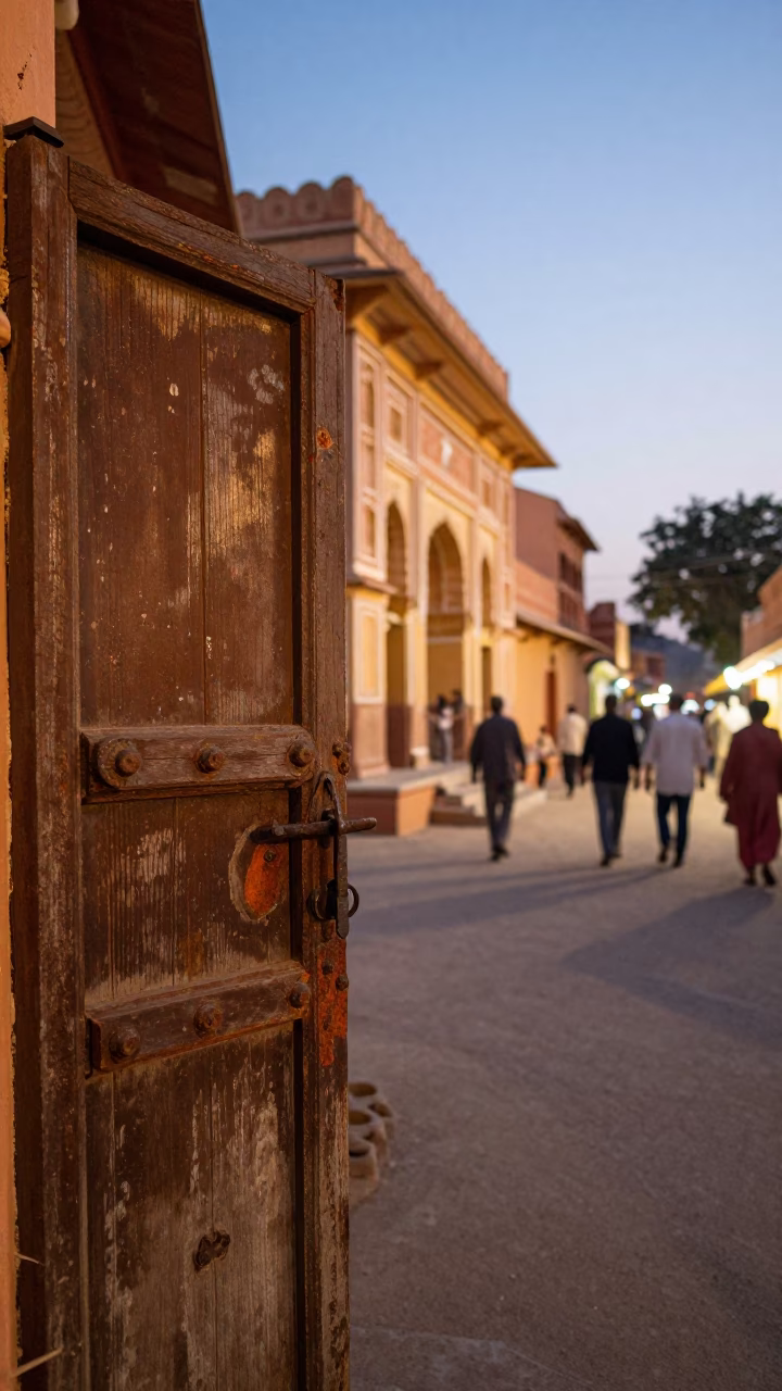 Street Scene at Twilight in Jaipur in in Jaipur, India