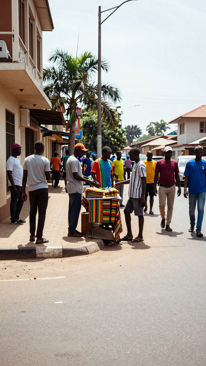 Street Scene in Accra at Midday Light in in Accra, Ghana