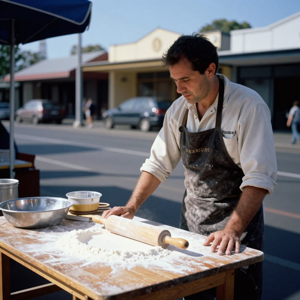 Street Scene in Adelaide at Bright Midmorning Light in in Adelaide, South Australia, Australia
