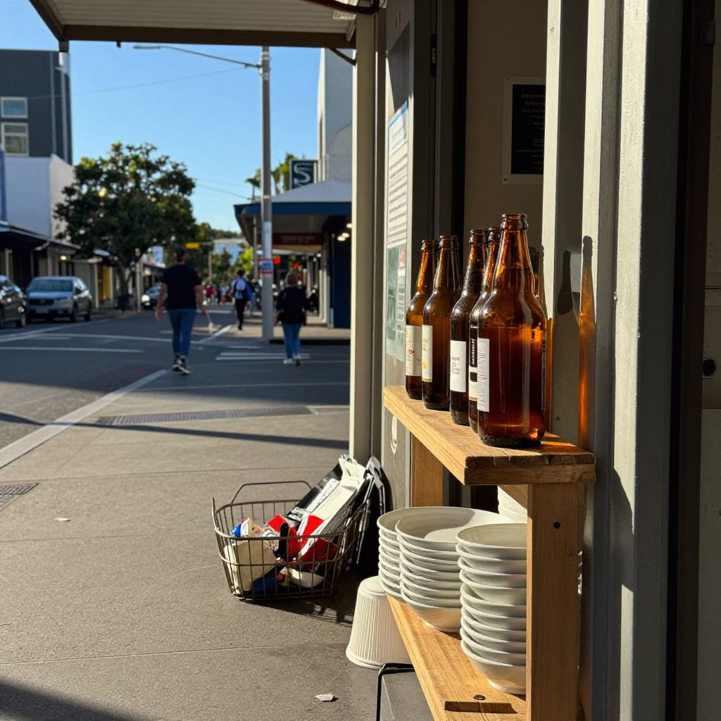 Street Scene in Adelaide at Clear Late-afternoon Light in in Adelaide, South Australia, Australia
