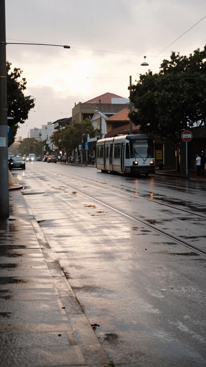 Street Scene in Adelaide at First Light in in Adelaide, South Australia, Australia