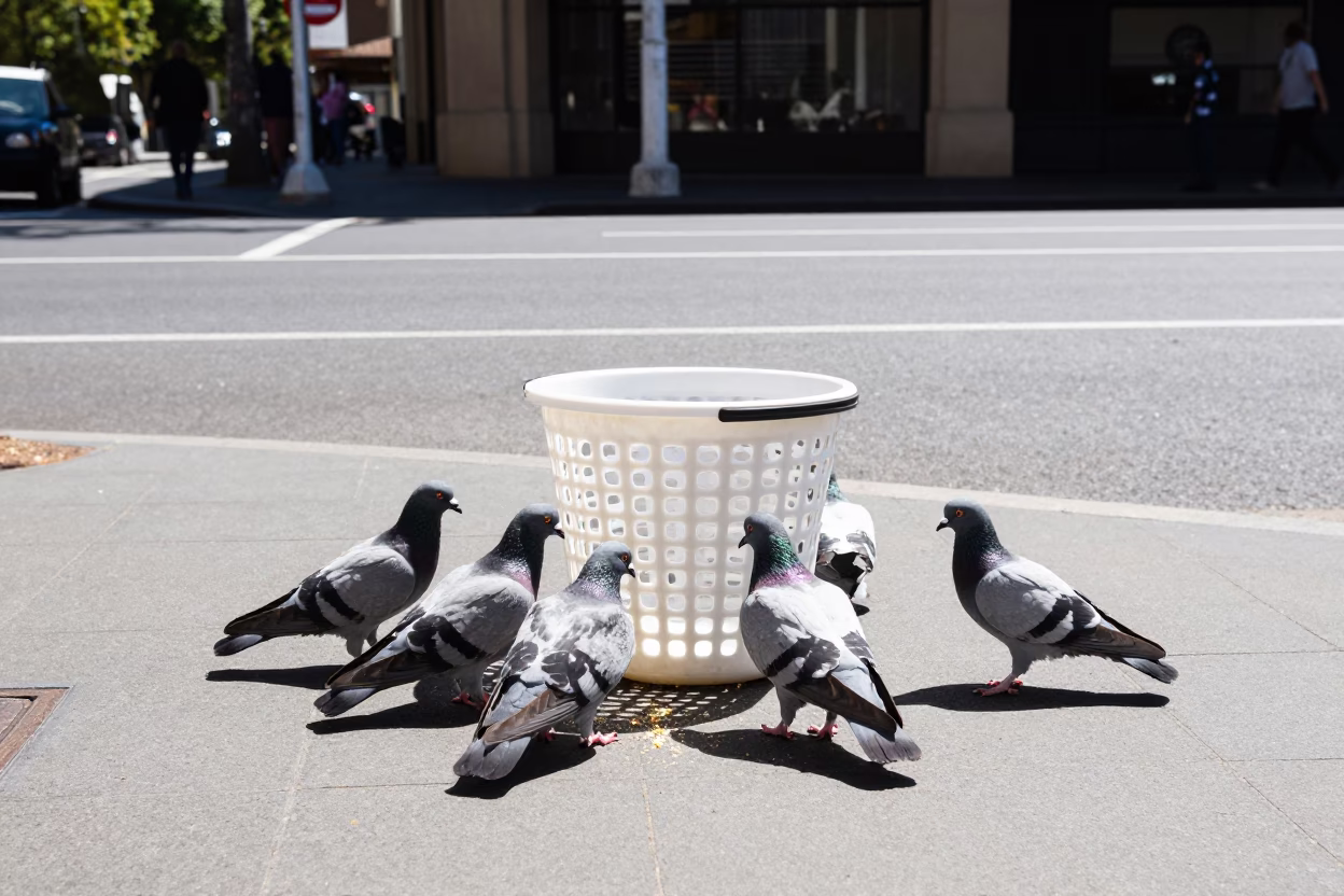 Street Scene in Adelaide at Flat Noon Light in in Adelaide, South Australia, Australia