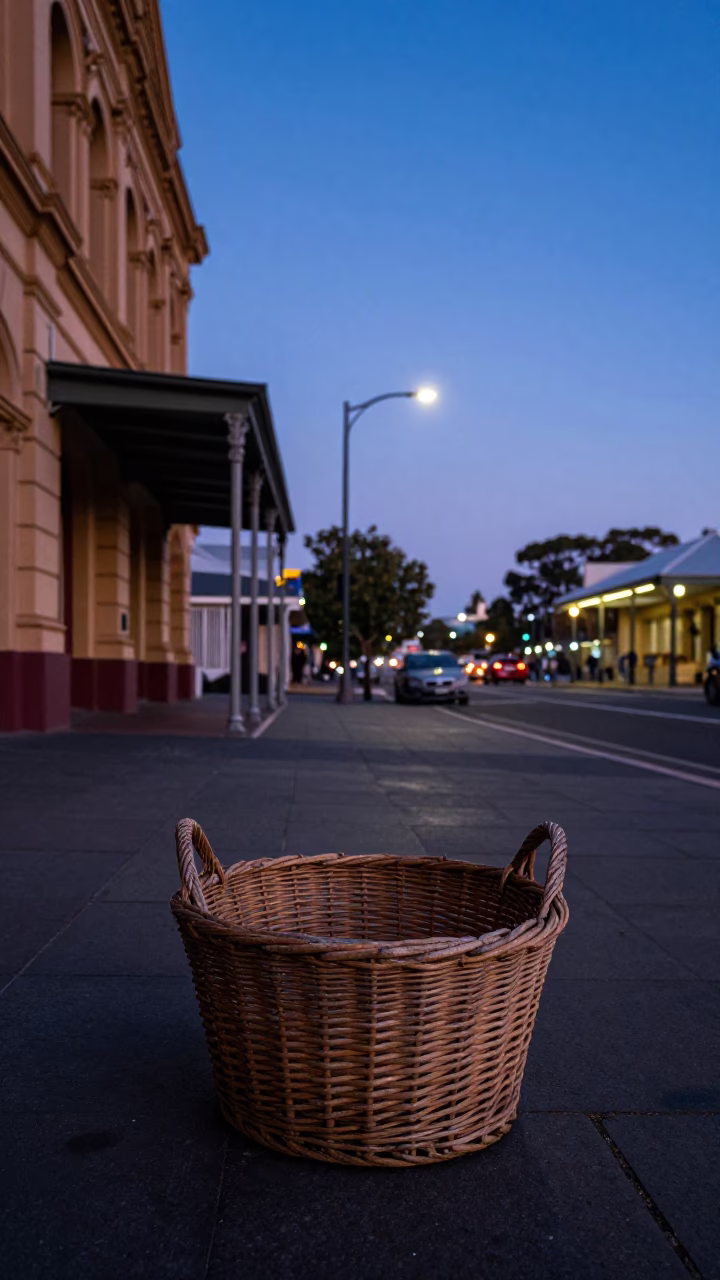 Street Scene in Adelaide at Indigo Twilight After Sunset in in Adelaide, South Australia, Australia