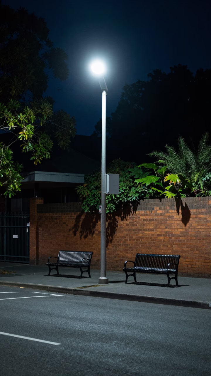 Street Scene in Adelaide at Midnight Light in in Adelaide, South Australia, Australia