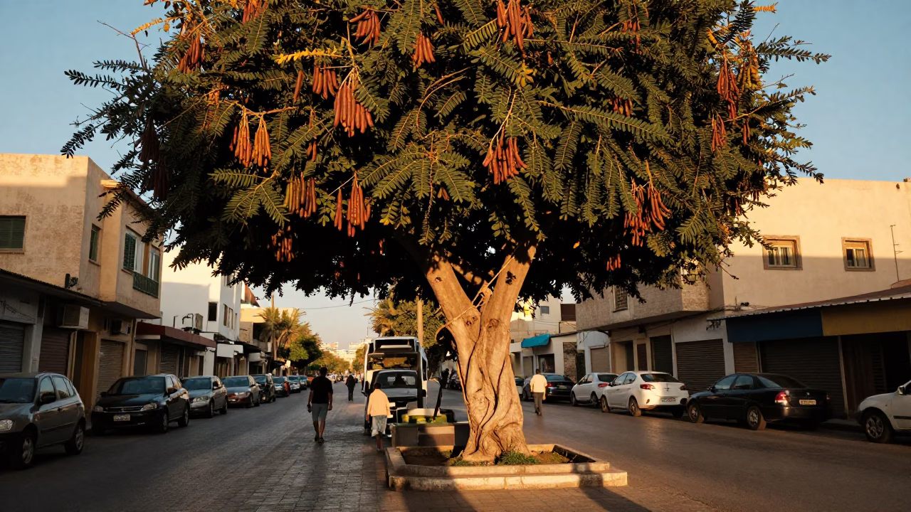 Street Scene in Alexandria at Honeyed Evening Light in in Alexandria, Egypt