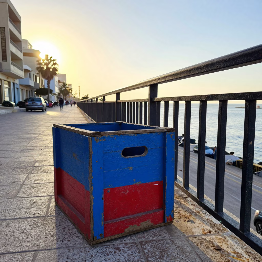 Street Scene in Alexandria at The Early Morning Light in in Alexandria, Egypt