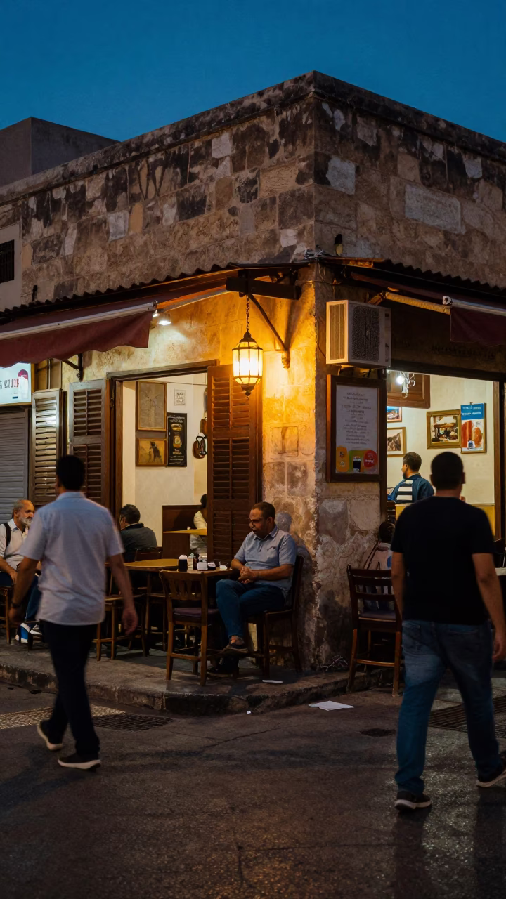 Street Scene in Alexandria at Twilight in in Alexandria, Egypt