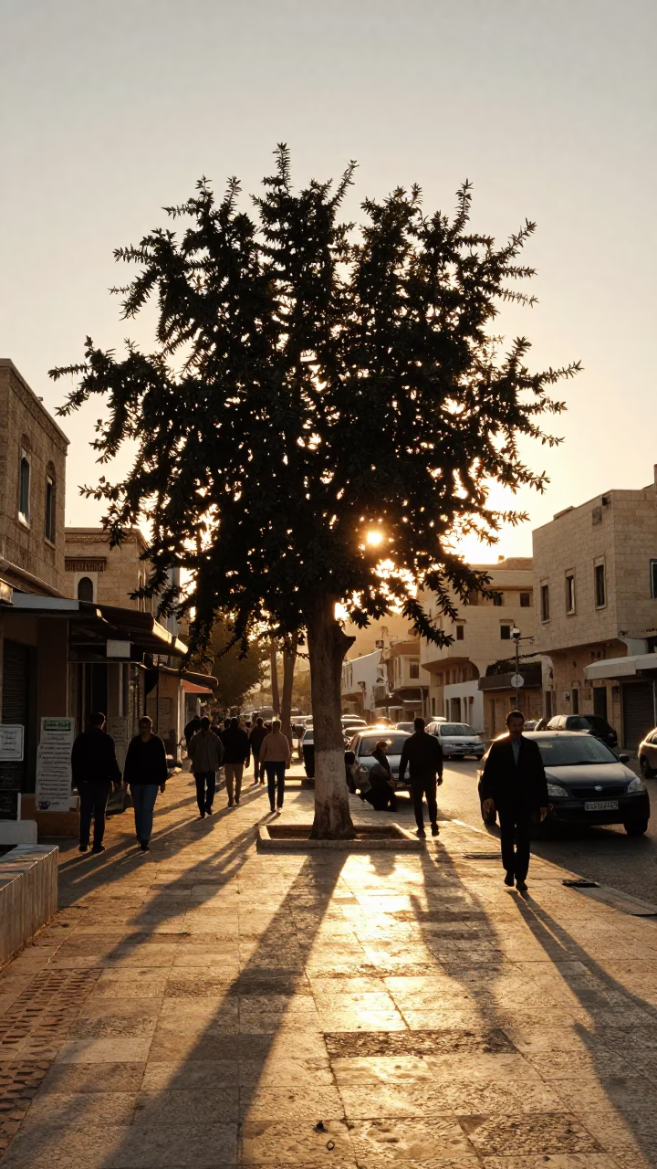 Street Scene in Amman at Golden Hour in in Amman, Jordan