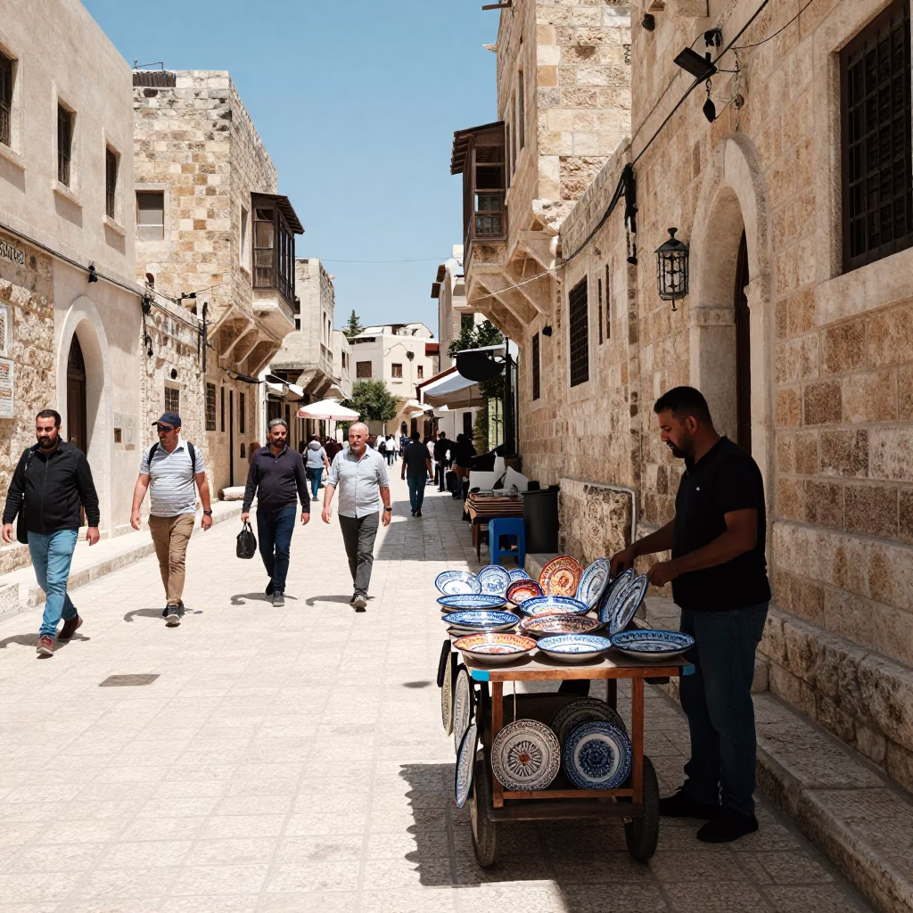 Street Scene in Amman at Midday Light in in Amman, Jordan