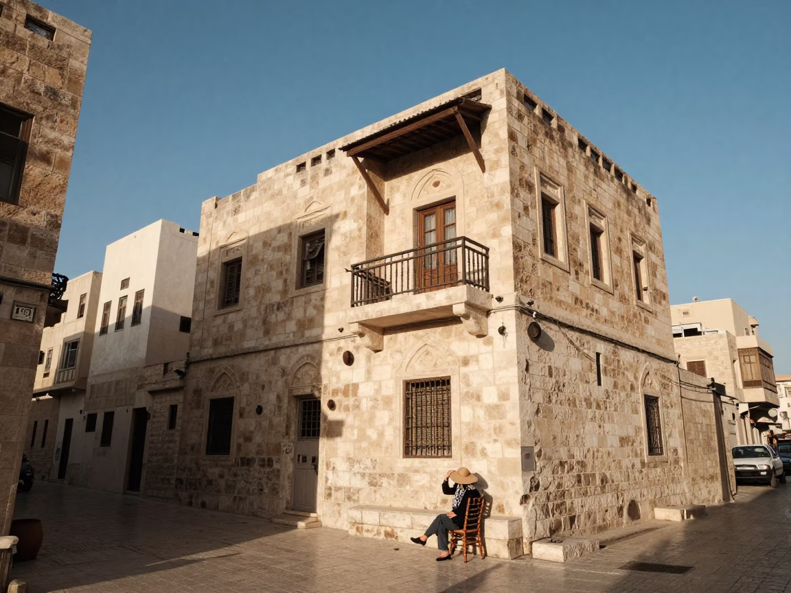 Street Scene in Amman at The Late Morning Light in in Amman, Jordan