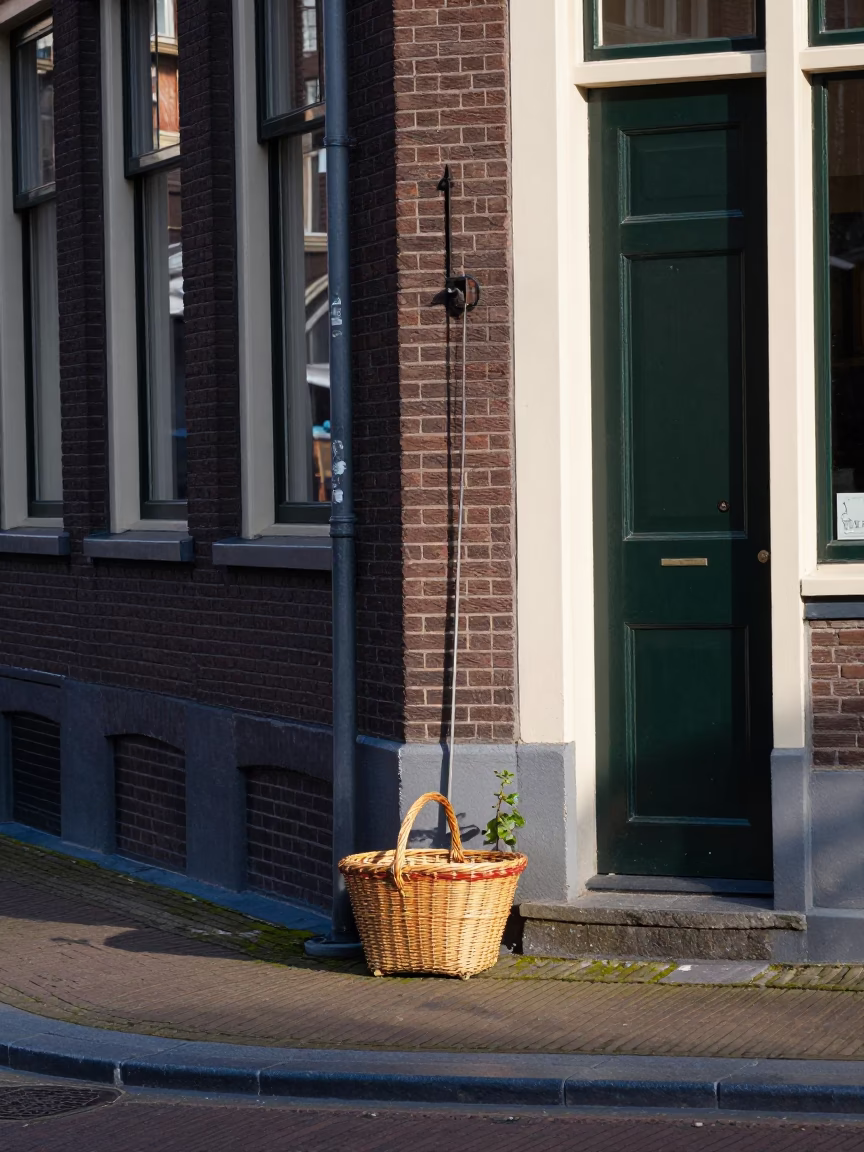 Street Scene in Amsterdam at The Late Morning Light in in Amsterdam, Netherlands
