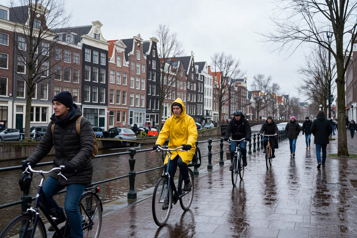 Street Scene in Amsterdam in in Amsterdam, Netherlands