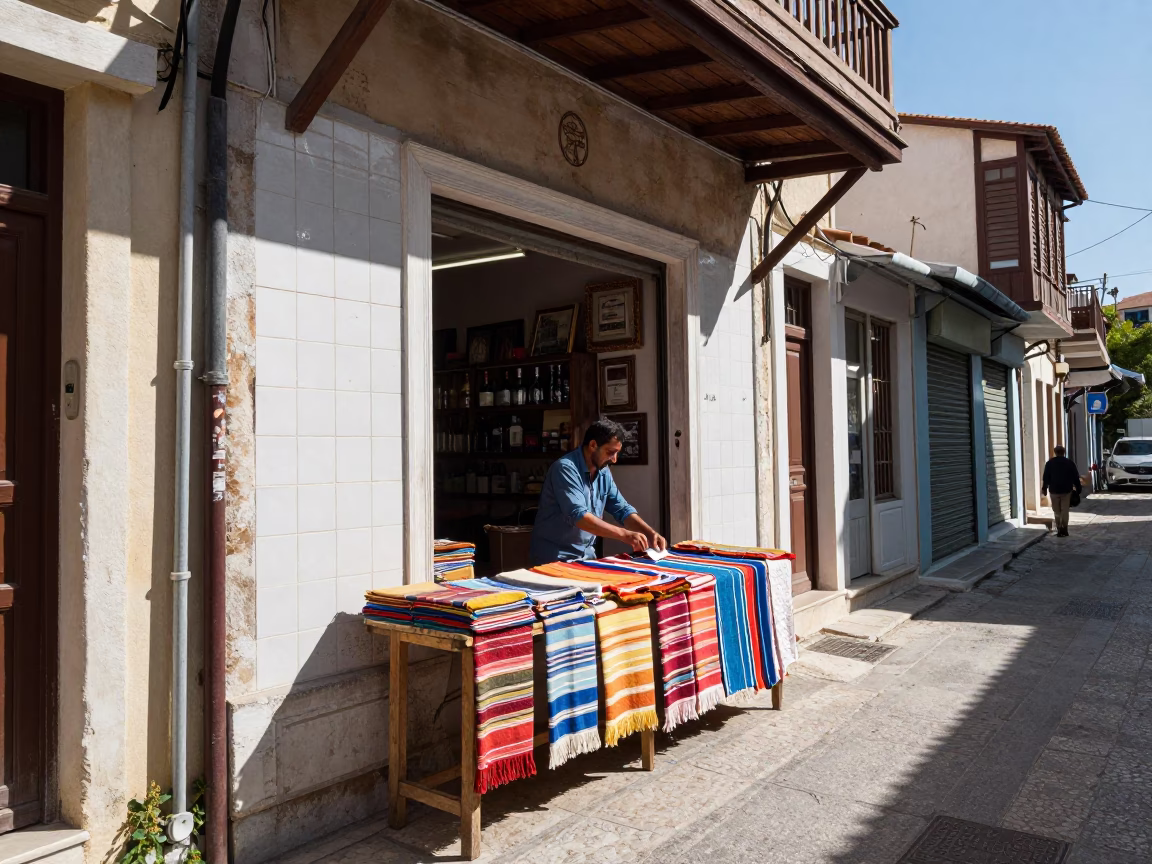 Street Scene in Athens at Afternoon Light in in Athens, Greece