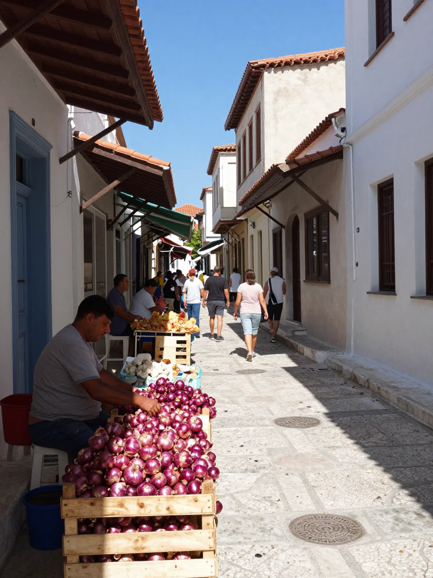 Street Scene in Athens at Midday Light in in Athens, Greece