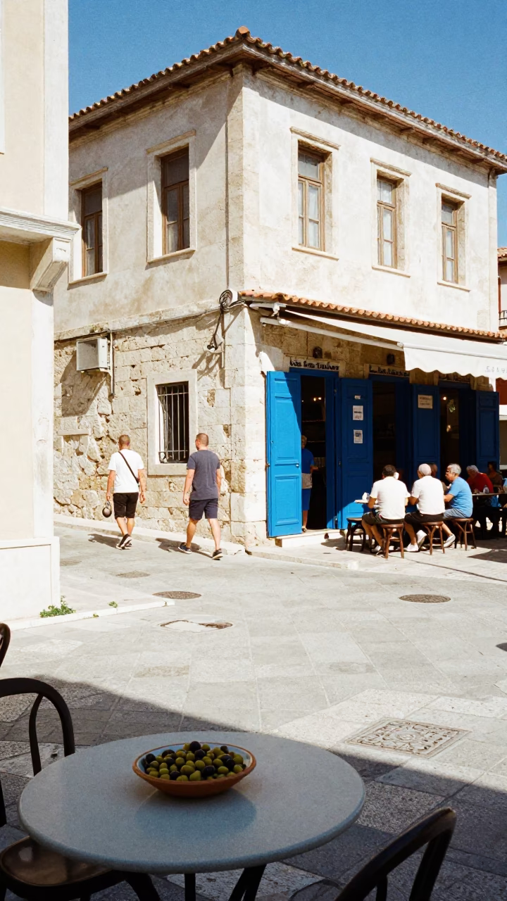 Street Scene in Athens at Midday Light in in Athens, Greece