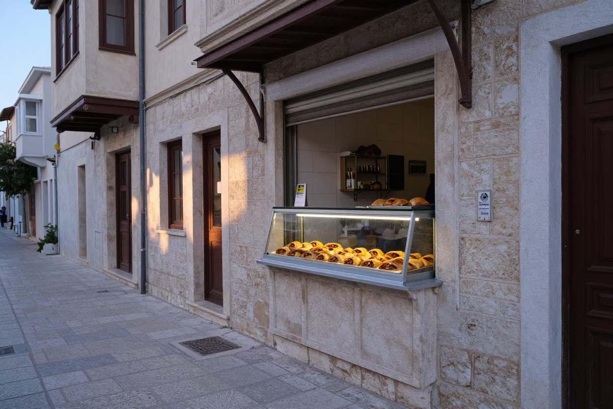 Street Scene in Athens at Sunrise Light in in Athens, Greece
