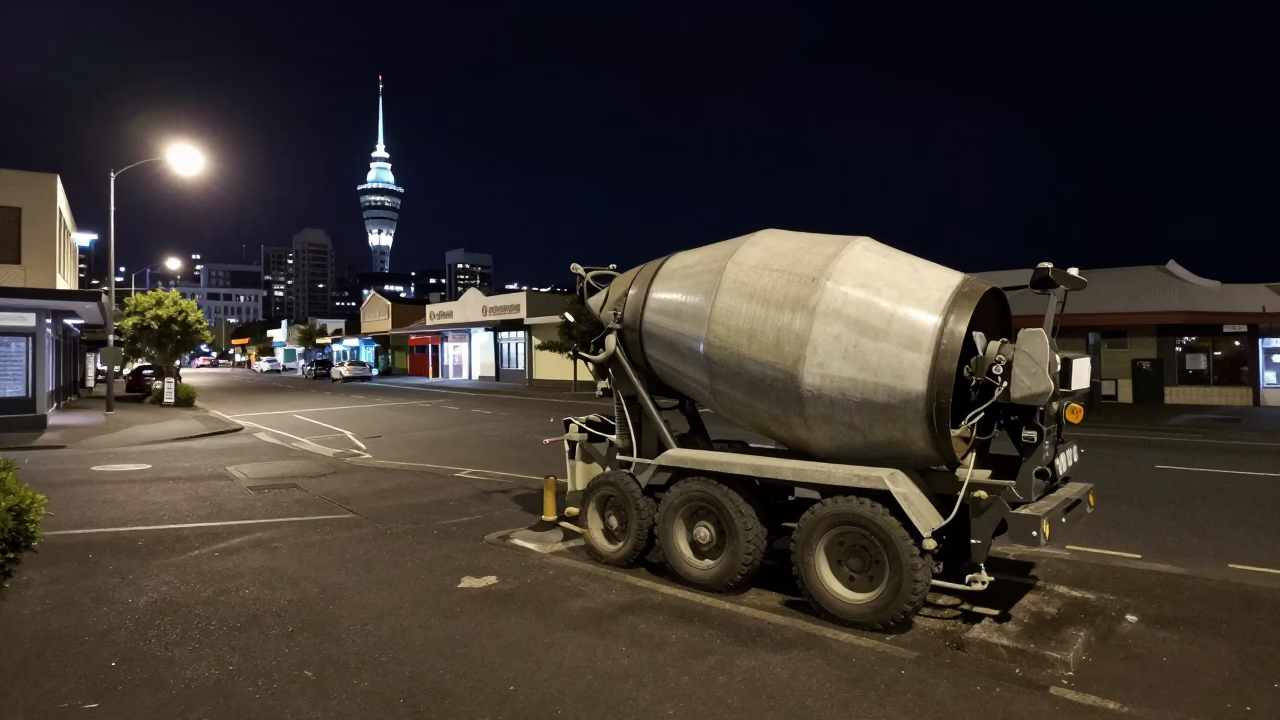 Street Scene in Auckland at Deep In The Night Light in in Auckland, New Zealand
