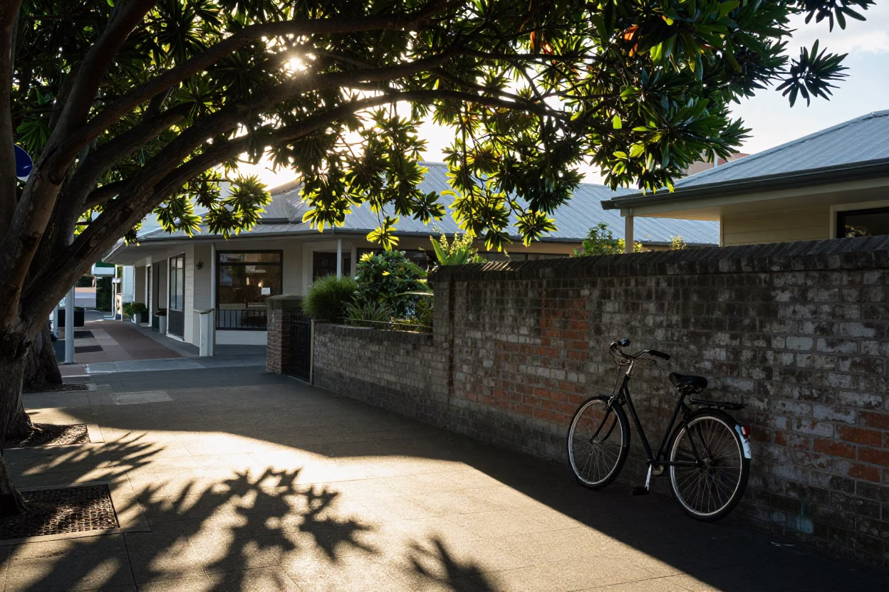 Street Scene in Auckland at The Early Morning Light in in Auckland, New Zealand