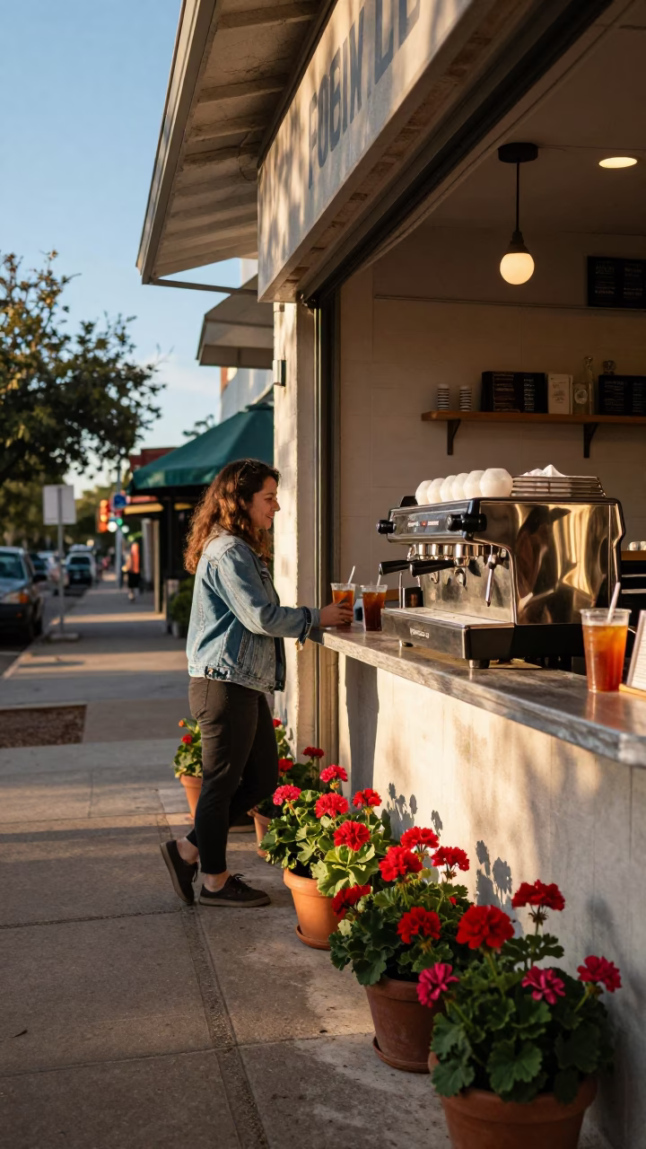 Street Scene in Austin at Afternoon Light in in Austin, Texas, United States