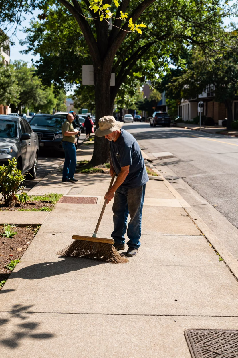 Street Scene in Austin at Bright Midmorning Light in in Austin, Texas, United States