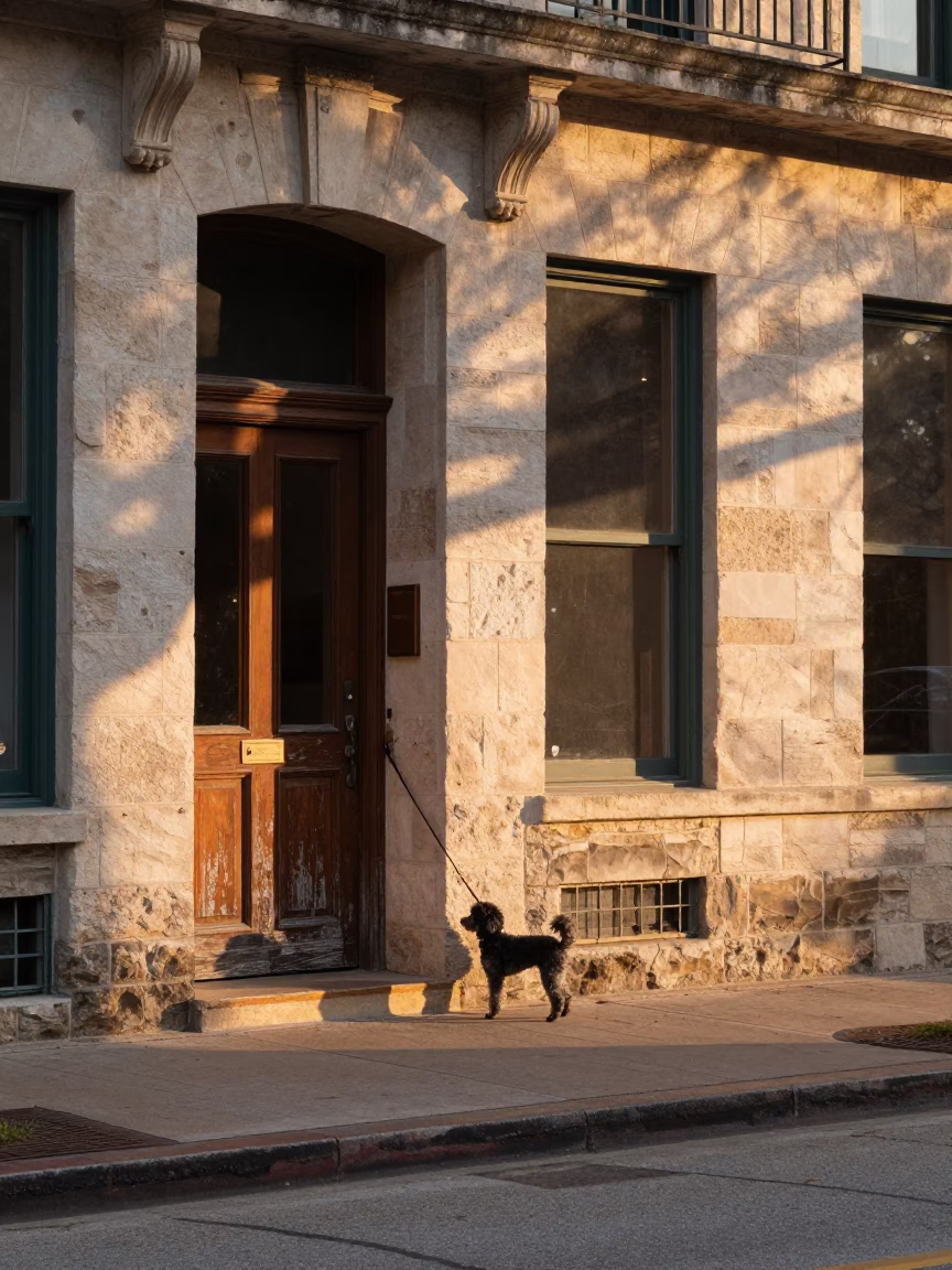 Street Scene in Austin at Nautical Dawn Light in in Austin, Texas, United States